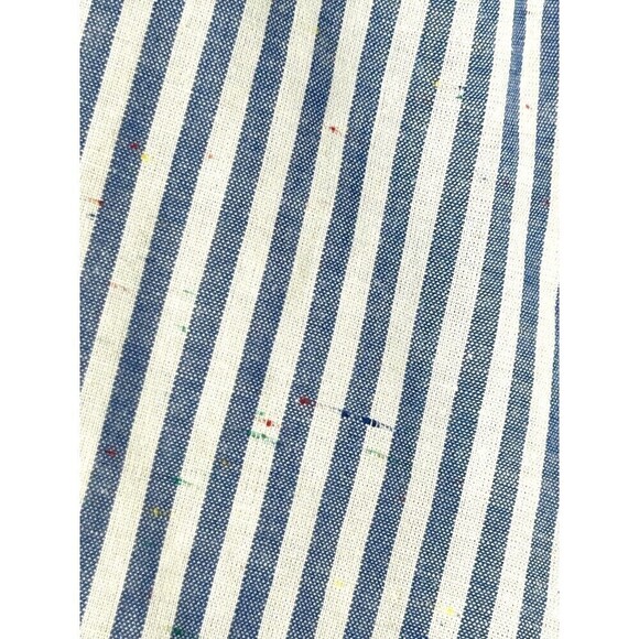 Club Monaco Women M Blue White Off The Shoulder Tassel Crop Top Cotton Speckled - Picture 8 of 11